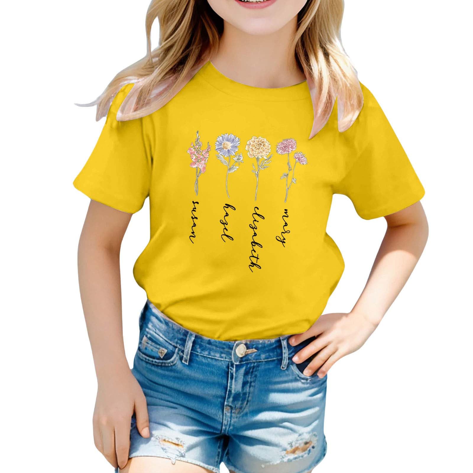 Genérico 2026 Camiseta Infantil Casual con Estampado temático para niñas de 1 a 13 años