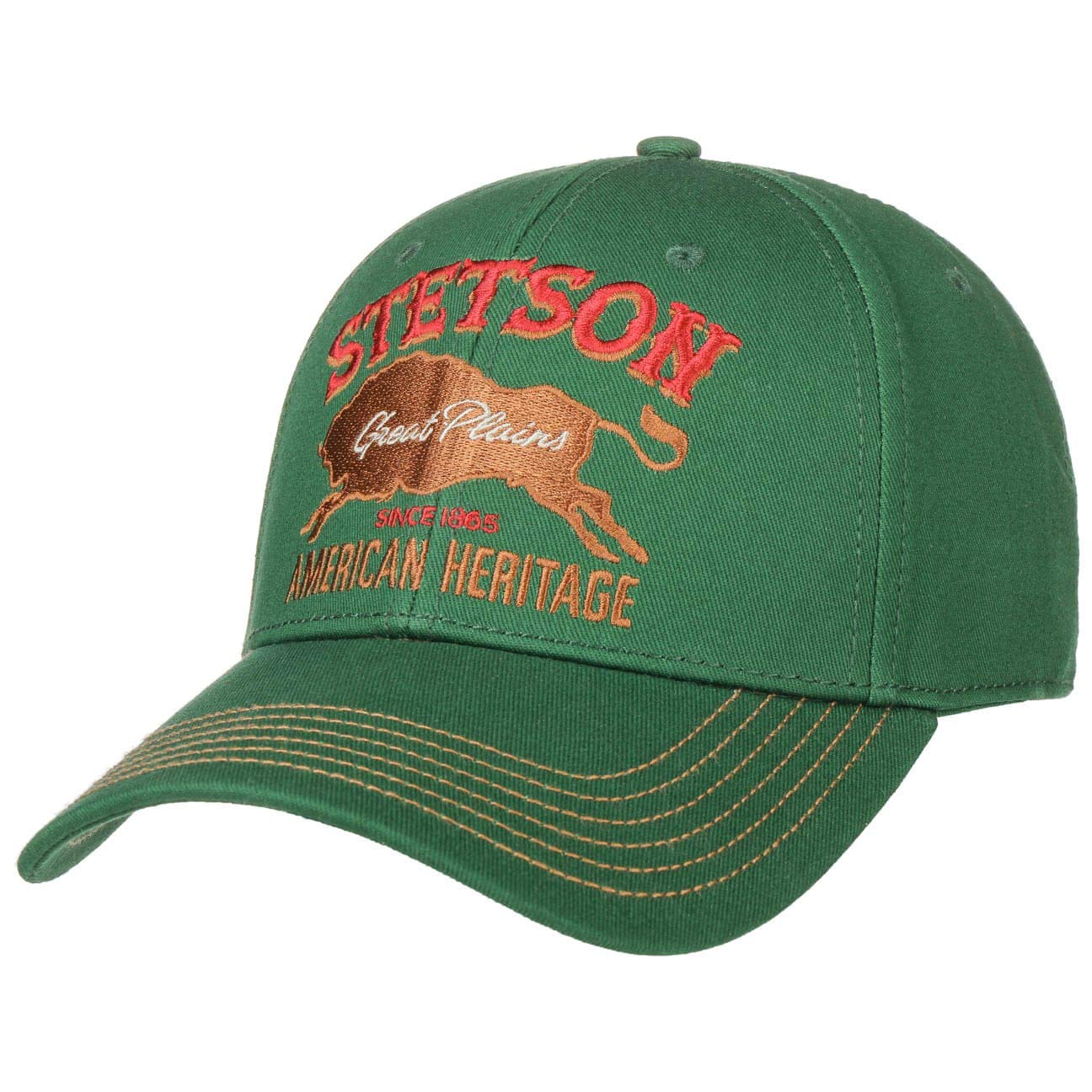 Stetson The Plains Cap Women/Men - Baseball Base Curved Brim Snapback, with Peak Winter Autumn Spring Summer Summer-Winter - One Size Green