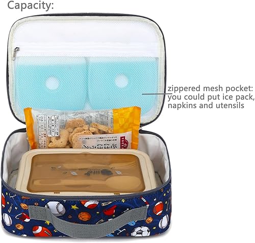 Miniatura 4 de FlowFly - FlowFly - Lonchera térmica para niños, minihielera suave para el regreso a clases, lonchera para niñas, niños, football