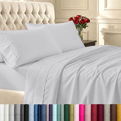 Vista 33 de CALIFORNIA DESIGN DEN - Juego de sábanas de 400 hilos y satén de algodón 100% natural, suaves, refrescantes, duraderas y esquinas profundas