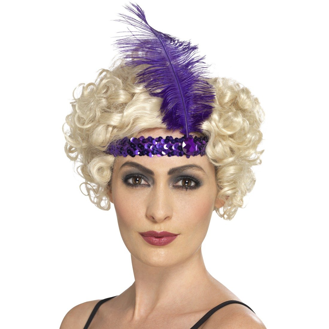 NET TOYS 20er Jahre Kopfschmuck Charleston Haarband Mit Feder In Gold - Gatsby Flapper Haarschmuck Für Mottoparties, Karneval & Silvester