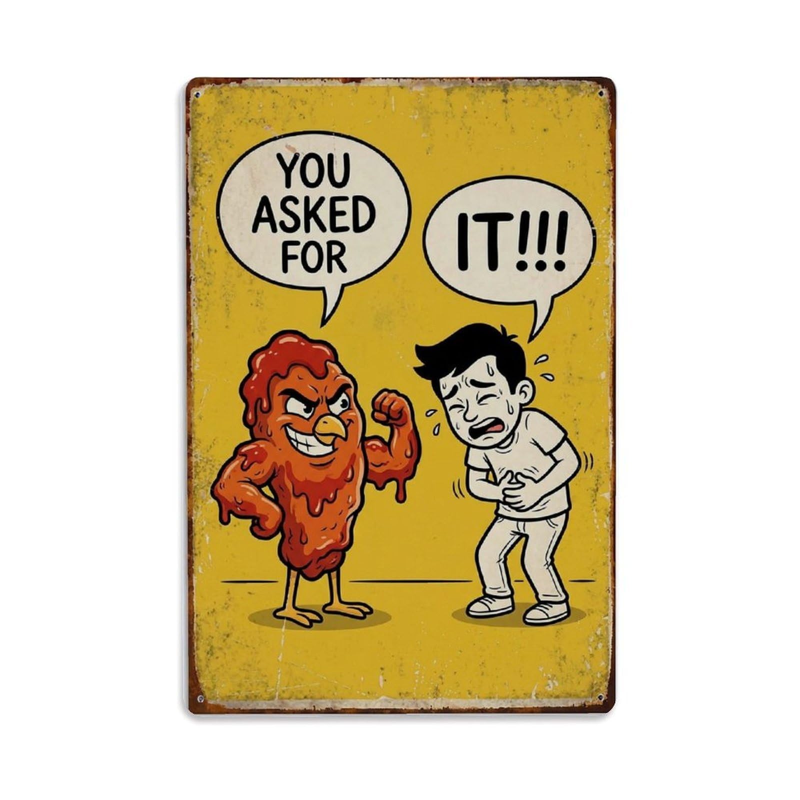 You Asked For It Funny Vintage Humorous Toilet Metal Tin Sign