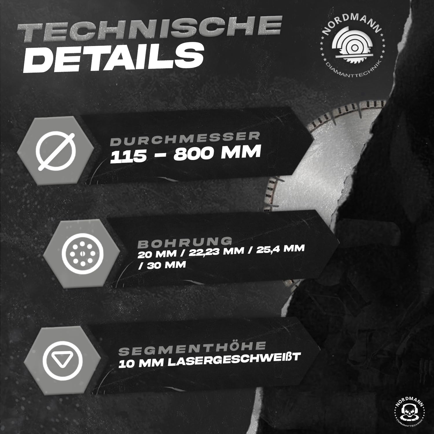 Diamant Trennscheibe Laser Turbo 400 x 20 mm, Diamantscheibe für Beton, Stahlbeton, Granit, Klinker, Terrazzo und Ziegel