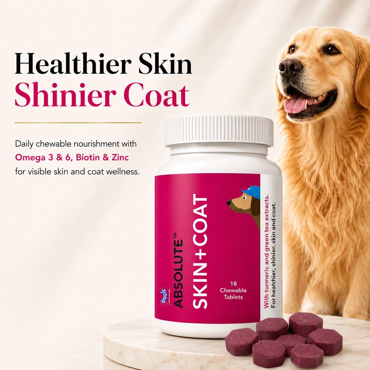 Drools Dog Supplement Tablets 200g (50 Pieces) | Skin & Coat Support | For Dogs — Amazon image 2