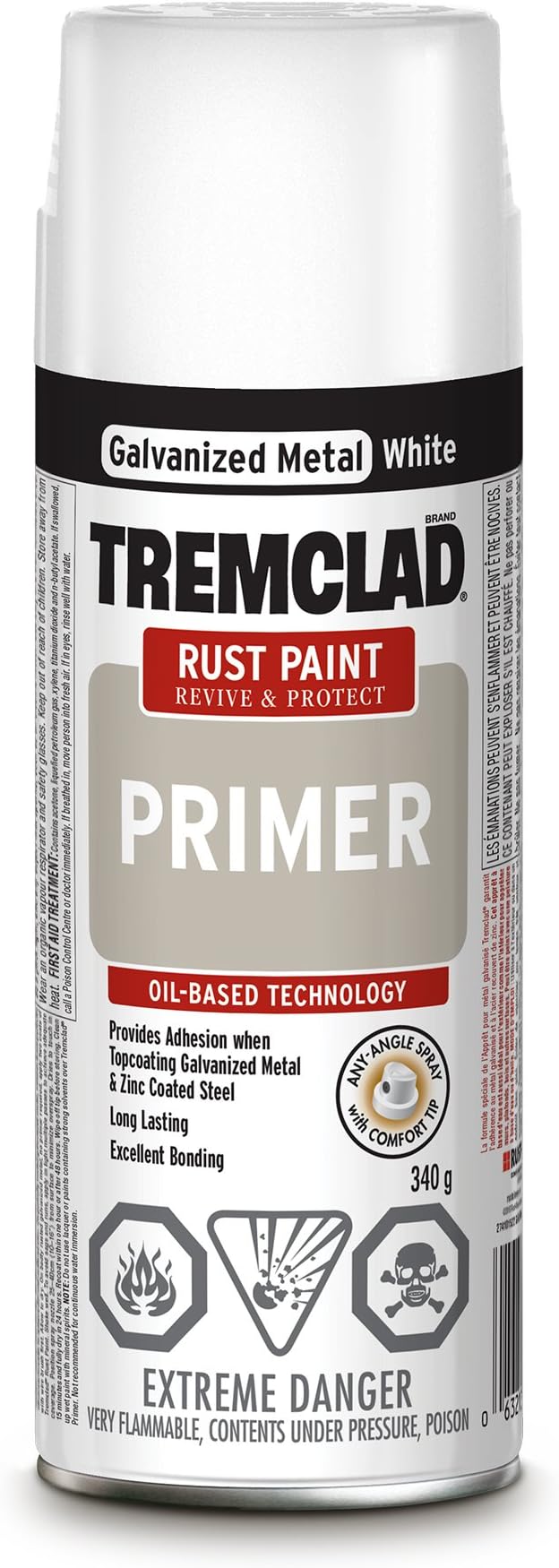 Rust Spray Primer Galvanized Metal White, 340 g
