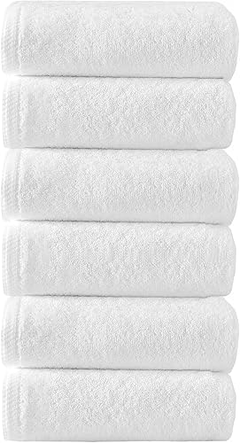 GT Globaltex Fine Linens Juego de toallas de mano de 100% algodón turco de alta calidad de 6-600 GSM, calidad de hotel, felpa, suave y