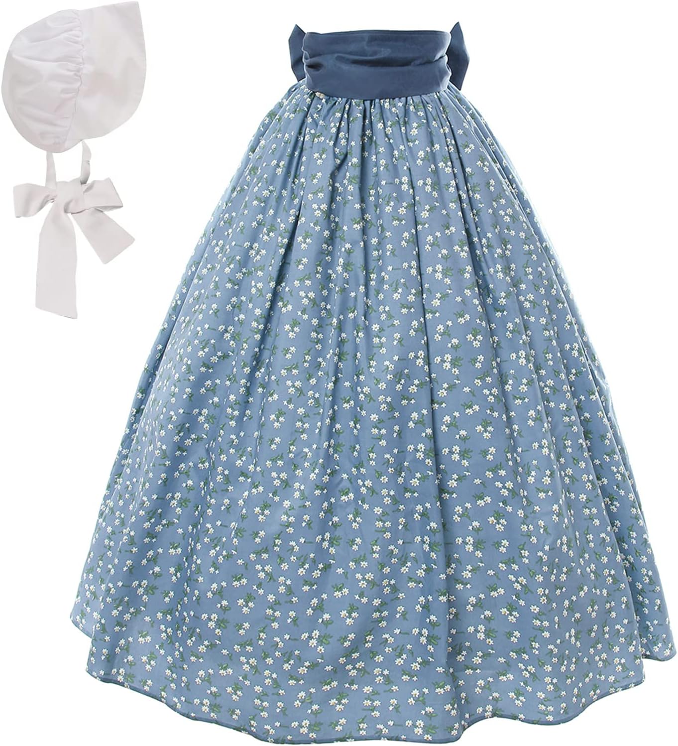 NSPSTT Women Pioneer Colonial Skirt Girls Peasant Prairie Skirt Civil War Trek Floral Costume