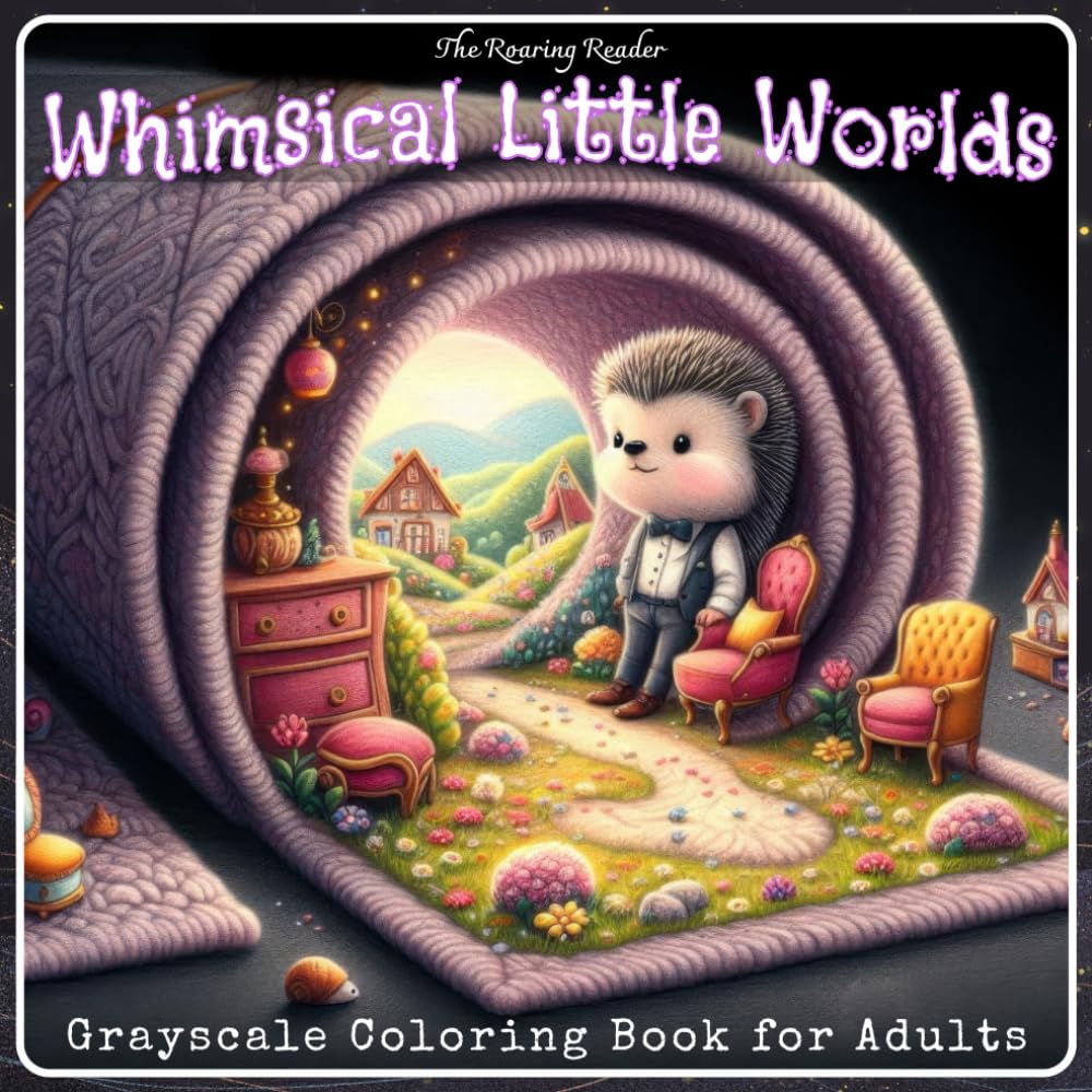 Whimsical Little Worlds Grayscale Coloring Book for Adults: Cozy Surreal Animal Homes and Tiny Whimsical Worlds Coloring Book for Adults and Teens – ... Designs for Relaxation and Creativity