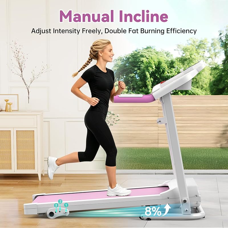 FLIMDEER Folding Treadmill for Home, Foldable Walking & Jogging Treadmill with 3-Level Incline, Joint-Friendly Exercise, 2.5 HP Quiet Motor, Foldable Space-Saving Design for Small Apartments image 2
