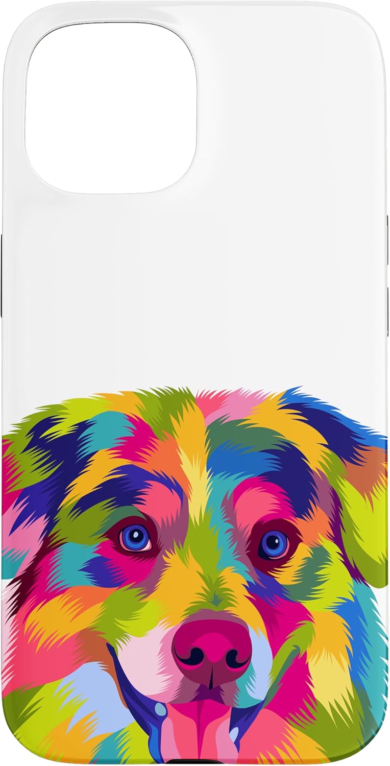 Colorful Pop Art Australian Shepherd Portrait Aussie Case for iPhone 14