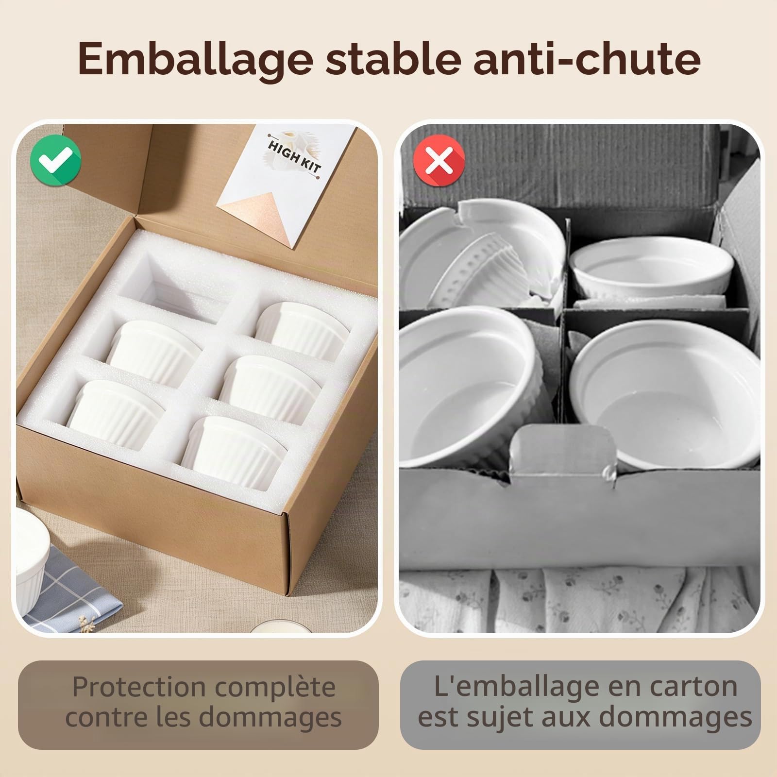 Ramequin Creme Brulee Lot de 6, 200 ml Moules à Soufflé en Porcelaine, Ramequins Individuels pour Pudding, Crème Glacée, Sauce, Ramequin Dessert pour Four et Micro-ondes,9×5.3cm, Blanc