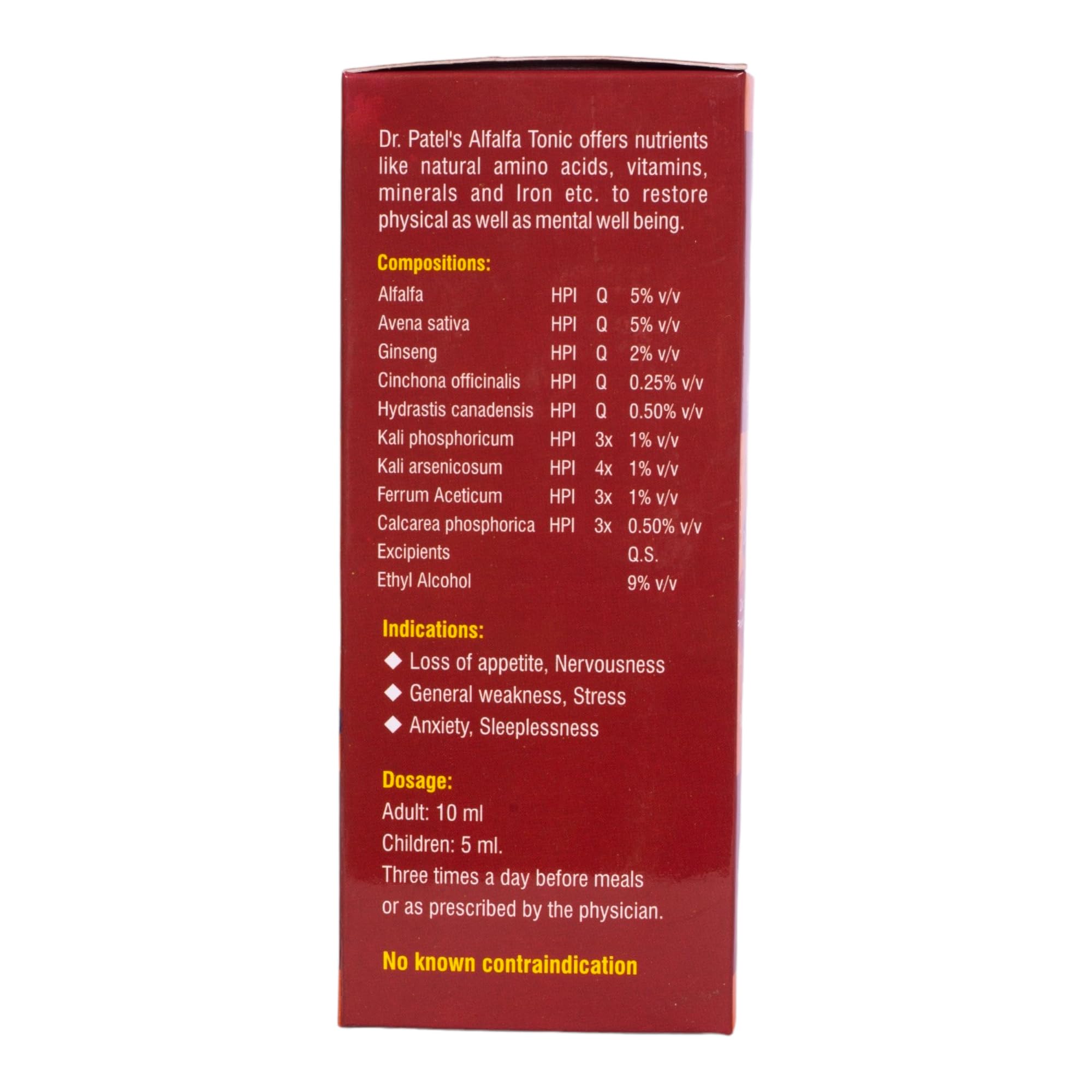 Dr. Patel's Homeopathic Alfalfa B12 Syrup | A Health Tonic that Supports Appetite, Reduces Stress, Boosts Energy - 500 ML (Pack of 2) 2