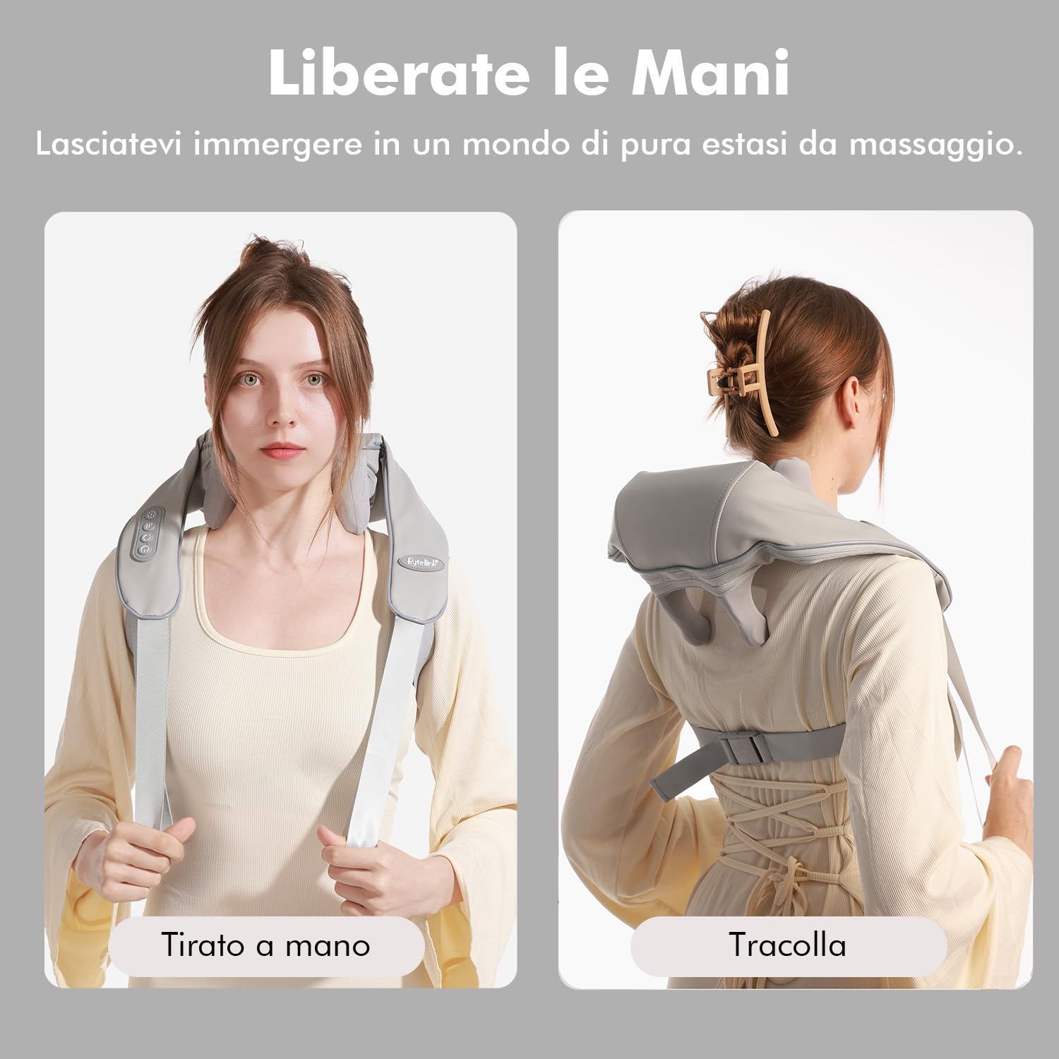 Massaggiatore Cervicale, Massaggiatore Schiena e Collo con Funzione di Riscaldamento e 3 Velocità Regolabili, Natale Regali per Uomini, Donne, Mamma, Papà