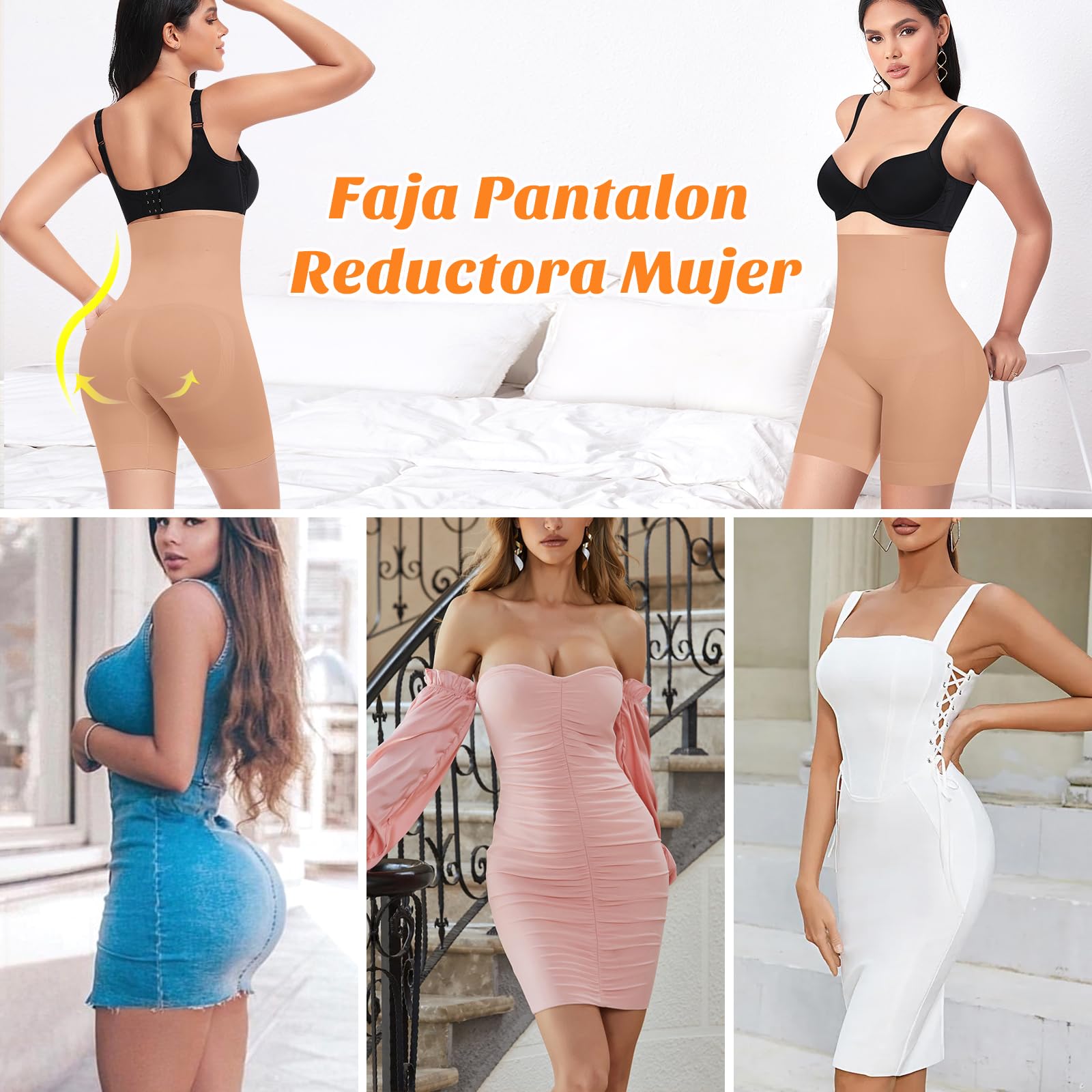YARRCO Braga Faja Reductora Mujer Abdomen Adelgazante Postparto Cintura Alta Invisible Sin Costuras