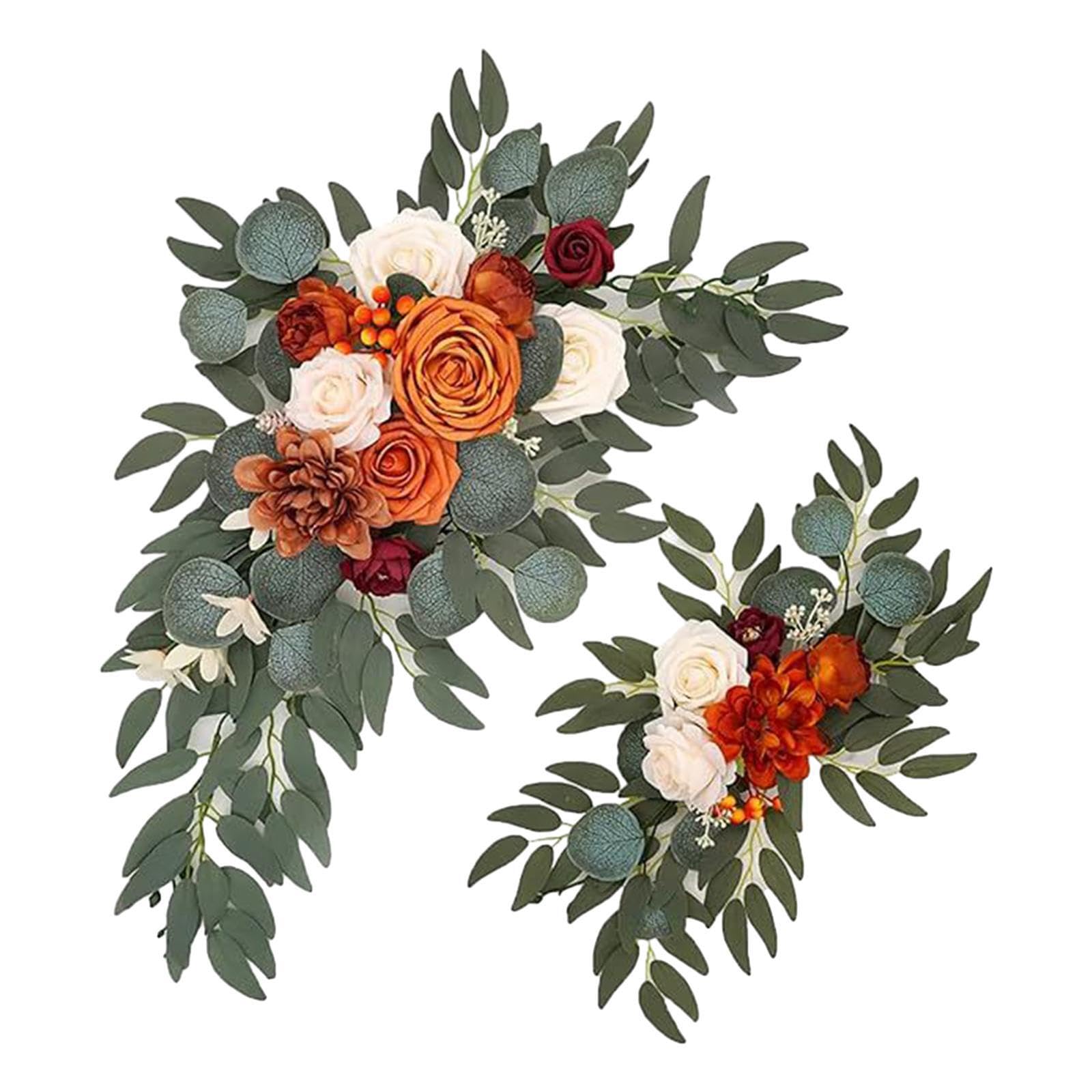 AUYXSSZ Artificial Flower Swag Backdrop Lifelike Beauty For Memorable Occasions Handmade Floral Swag Backdrop Centerpiece Garland Can Be Used For Many Years, Style C