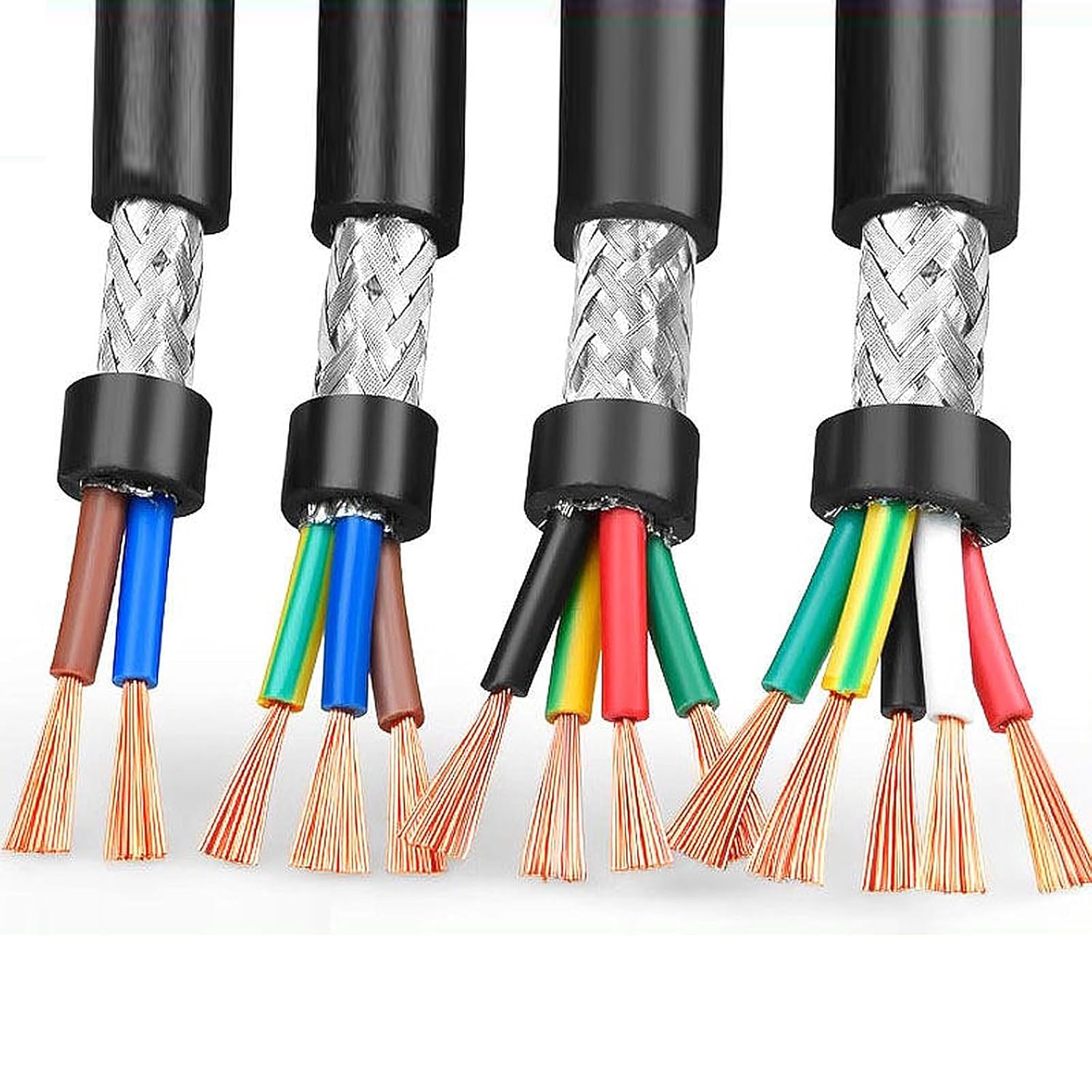 22/20/ 18 AWG Control Cable Shielded Signal Wire, Double Layer EMI Shielded Cable with Oxygen-Free Copper Conductor, Flexible PVC Insulated for Smart Building & LED Systems(30FT,5C-22AWG)