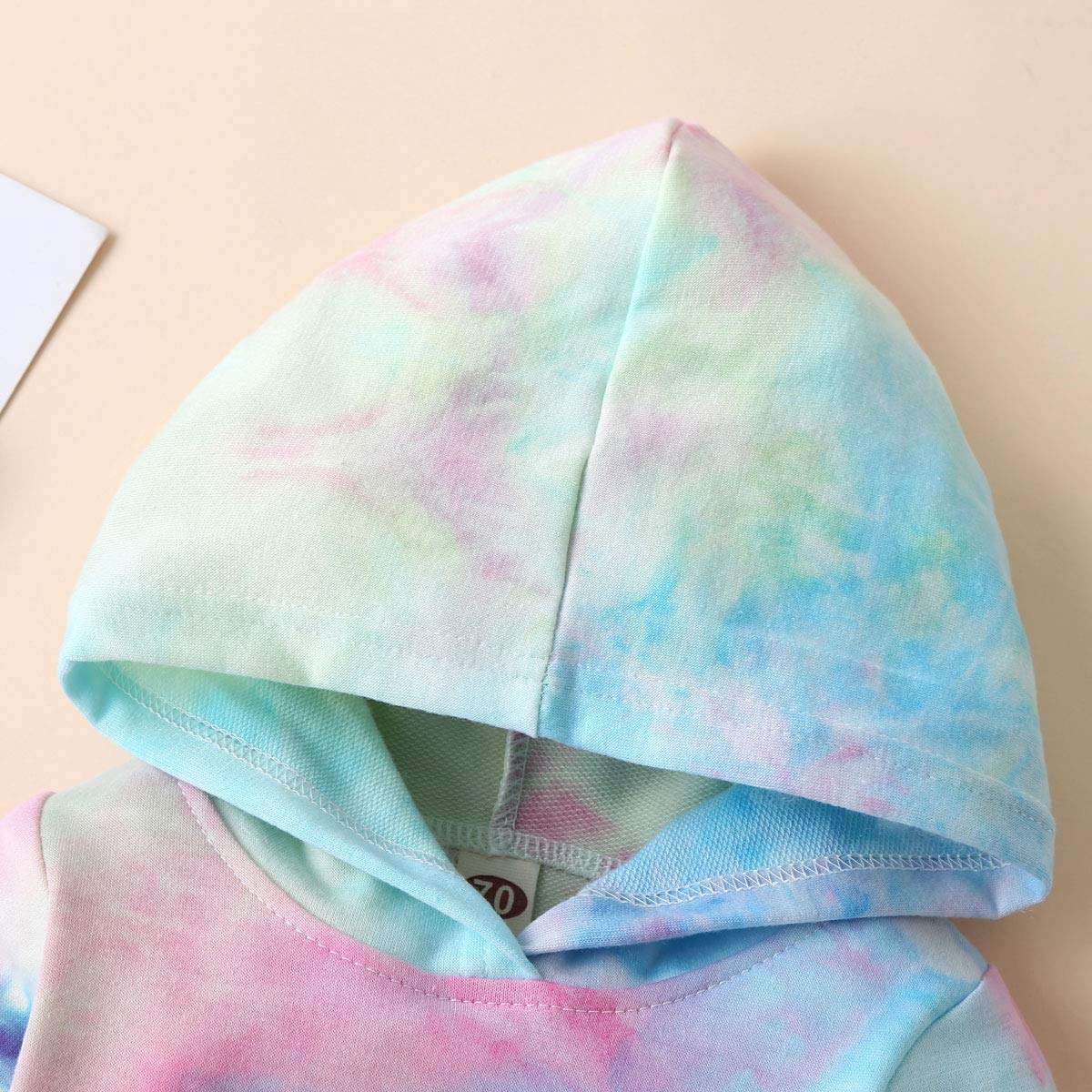 Noworodek Niemowlę Dziewczynki Bluzy Tie Dye Sweatsuit Bluzy Topy Spodnie 2 szt. Dres Jesień Zima Zestaw ubrań
