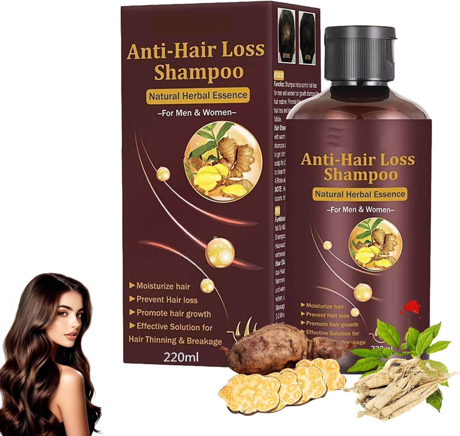 Shu chiaM Hair Growth Shampoo - Anti Hair Loss Shampoo for Men & Women, Grow Hair Fast - 220mL