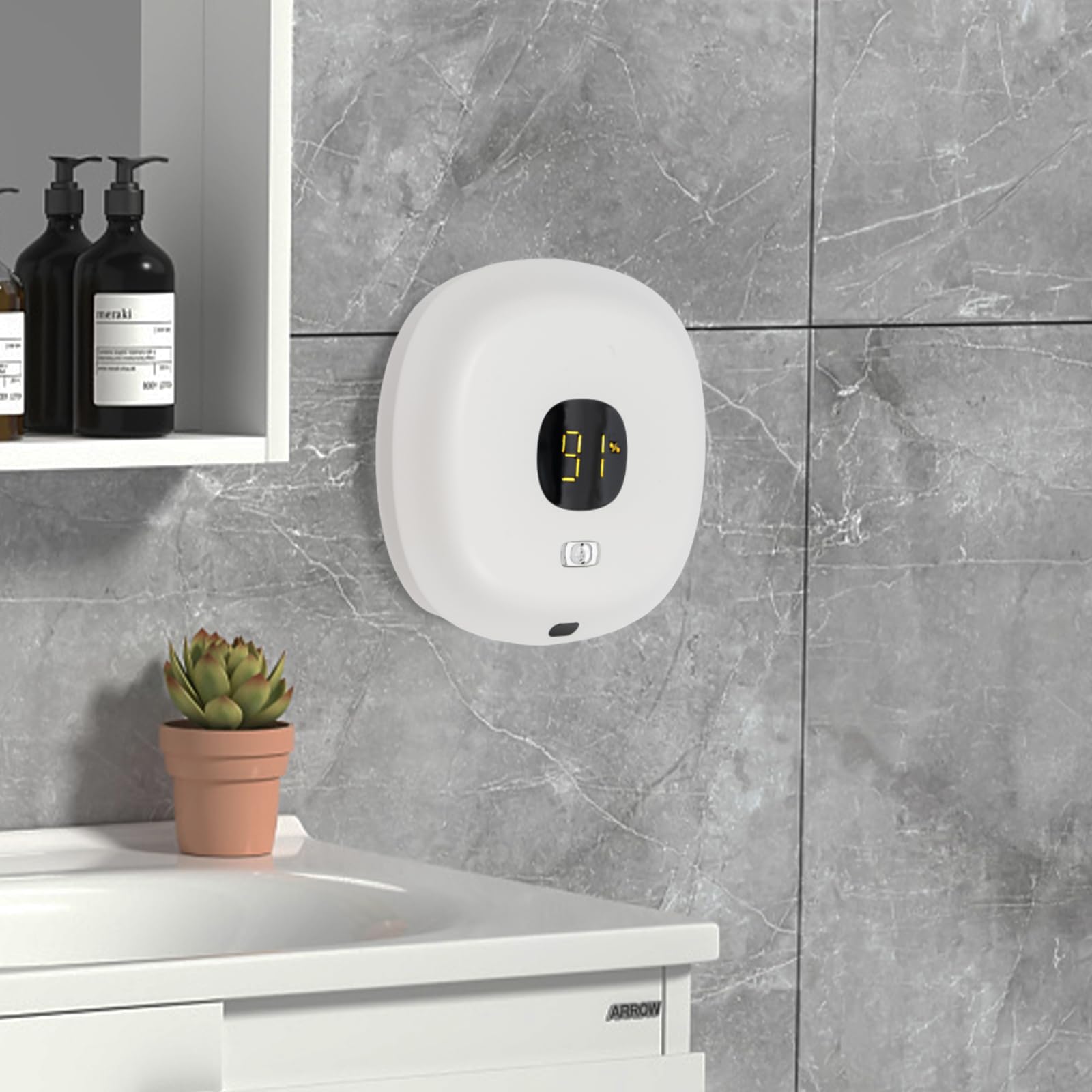 Dispenser di sapone automatico con sensore a infrarossi, senza contatto, montaggio a parete, 300 ml, ricaricabile tramite USB, per bagno, cucina, ufficio