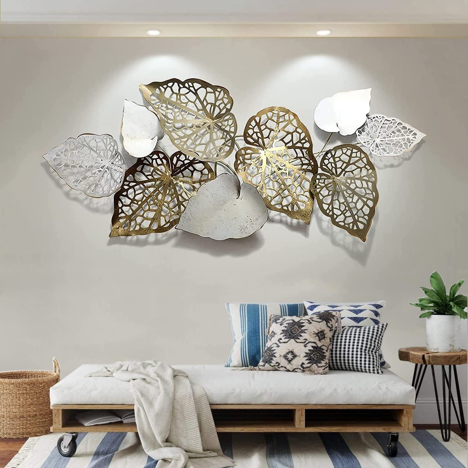 Amazon.co.jp: モダンな壁の彫刻ホームメタル壁装飾、新しいモダン