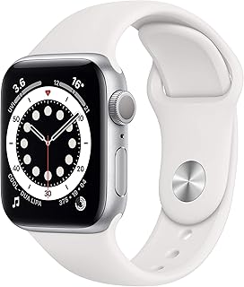 New Apple Watch Series 6 (GPS, 40mm) - Silver Aluminium Case with White Sport Band