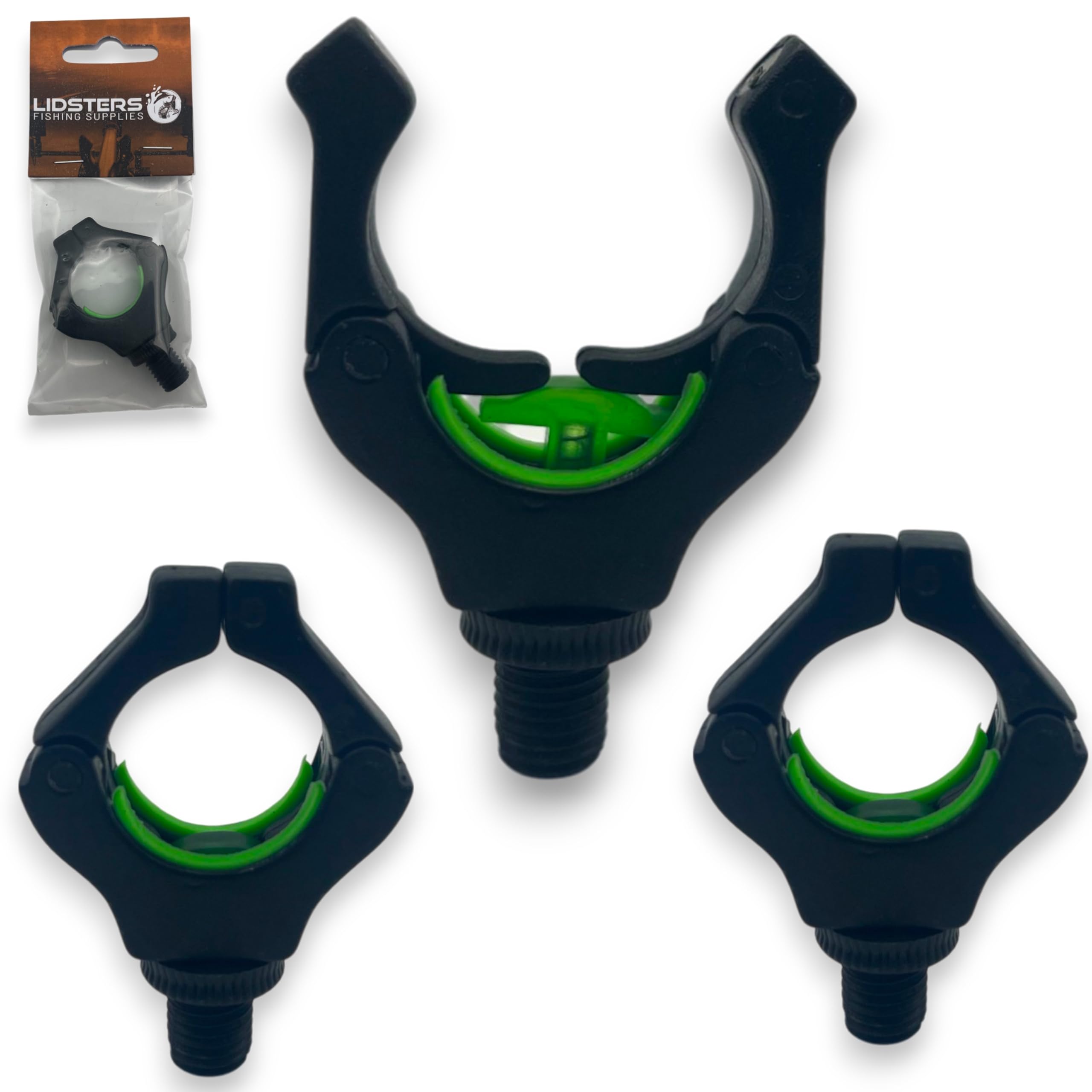 Lidsters Fishing Supplies 3 X Green 3 X Lidsters Rod Rests Secure Rod Back Butt Rest Carp Fishing Grip (3 X Green)