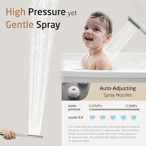 Miniatura 8 de KES XB6305S12-CH - Juego de grifo de ducha, sistema de ducha, grifo de bañera y ducha, cabezal de ducha de 12 pulgadas con boquilla de mano y