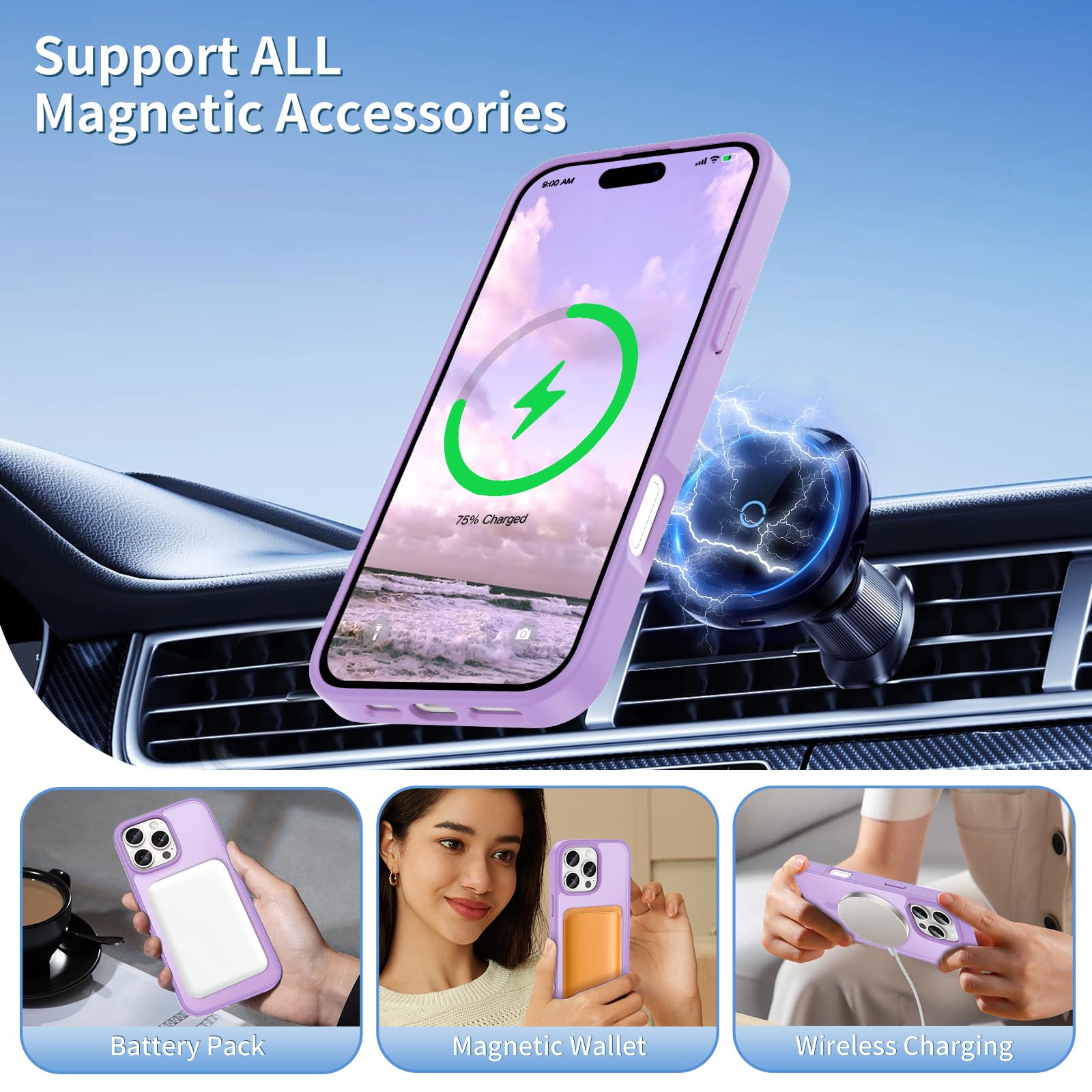 Amazon.com: SobLn Magnetic for iPhone 16 Pro Max Case, [Compatible