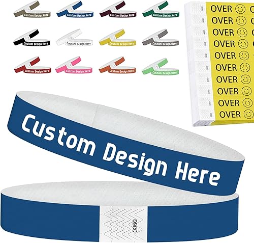 Hasta 10000 pulseras personalizadas para eventos, pulseras personalizadas Tyve de pulgadas, pulseras de papel personalizadas para fiestas con
