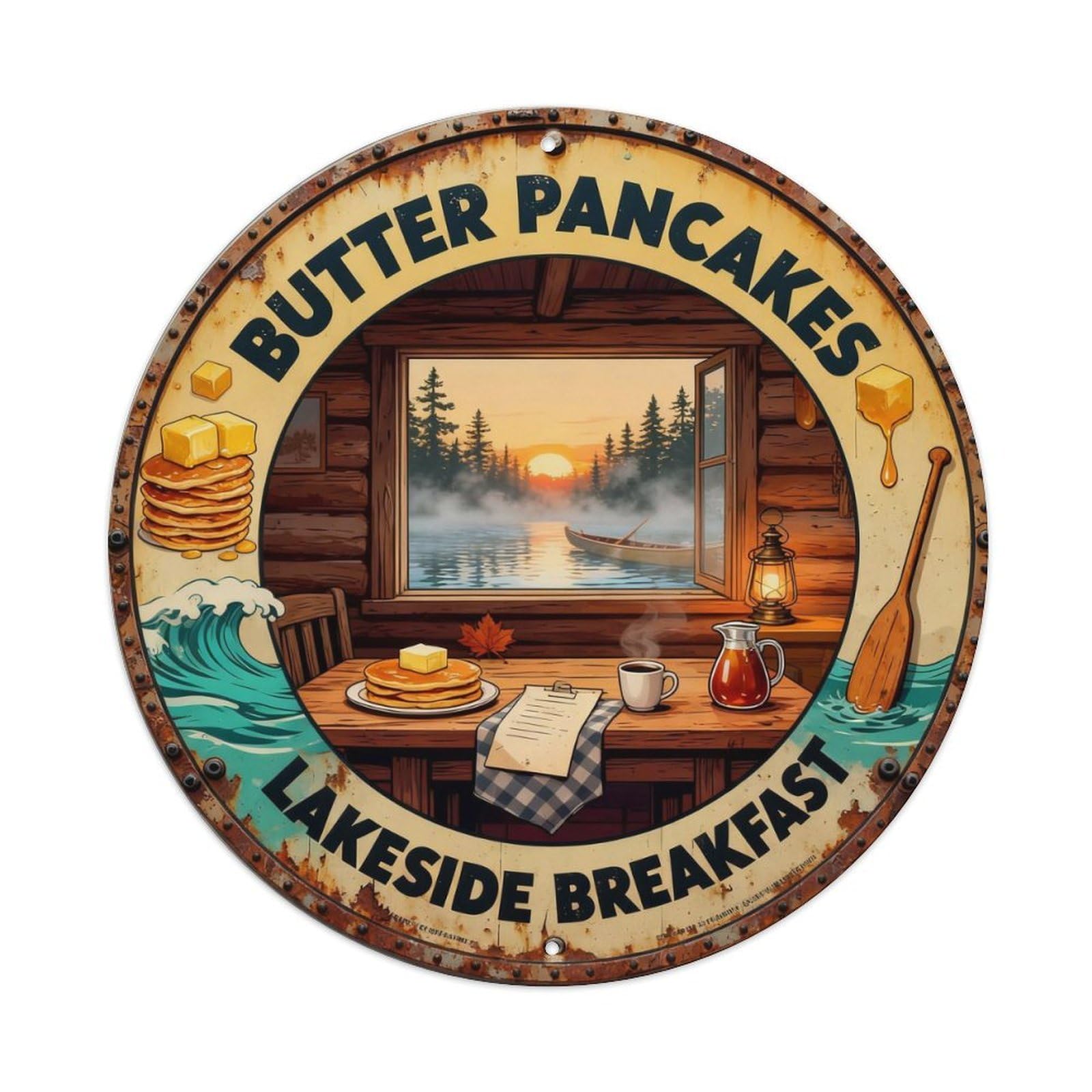 Butter Pancakes Sign Metal Tin Sign Plaque