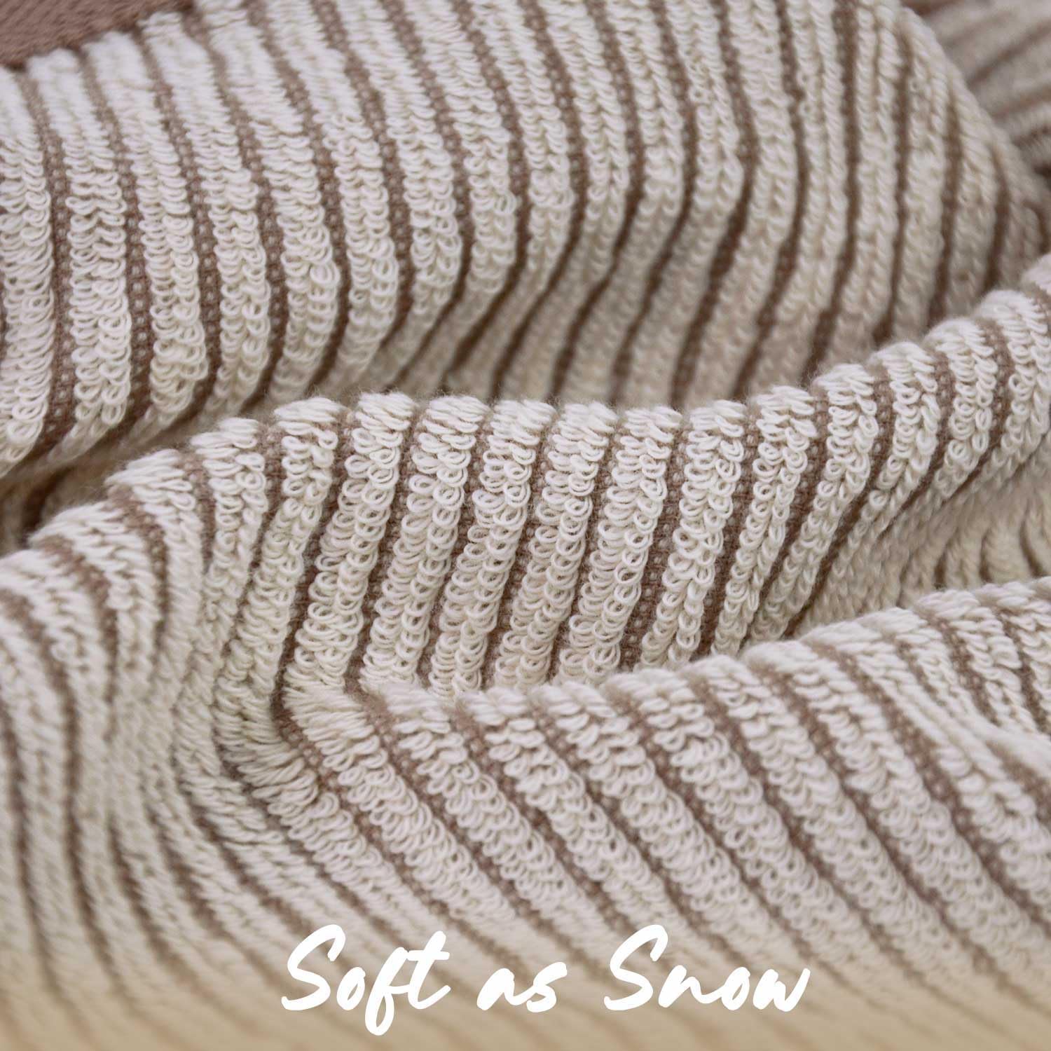 Cleanbear Wash Cloths 12 Pack, Jacquard Weaved Cotton Washcloth for Body and Face, 13.5 by 13 Inches Soft Face Towels for Sensitive Skin (Light-Brown) - Image 4