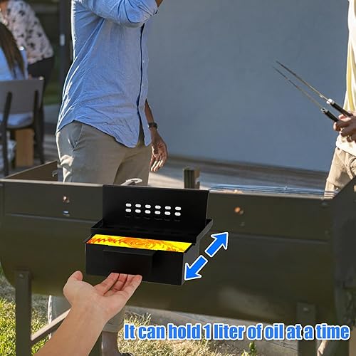 Miniatura 4 de Recogedor de grasa trasero para parrilla Blackstone de 36, 28, 22, 17 pulgadas, innovadora puerta de grasa extraíble de gran capacidad, bandejas de