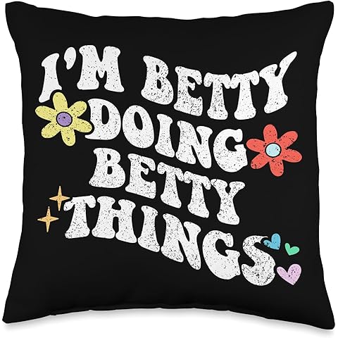 Retro Groovy Im BETTY Doing BETTY Things Funny Mother's Day Throw Pillow