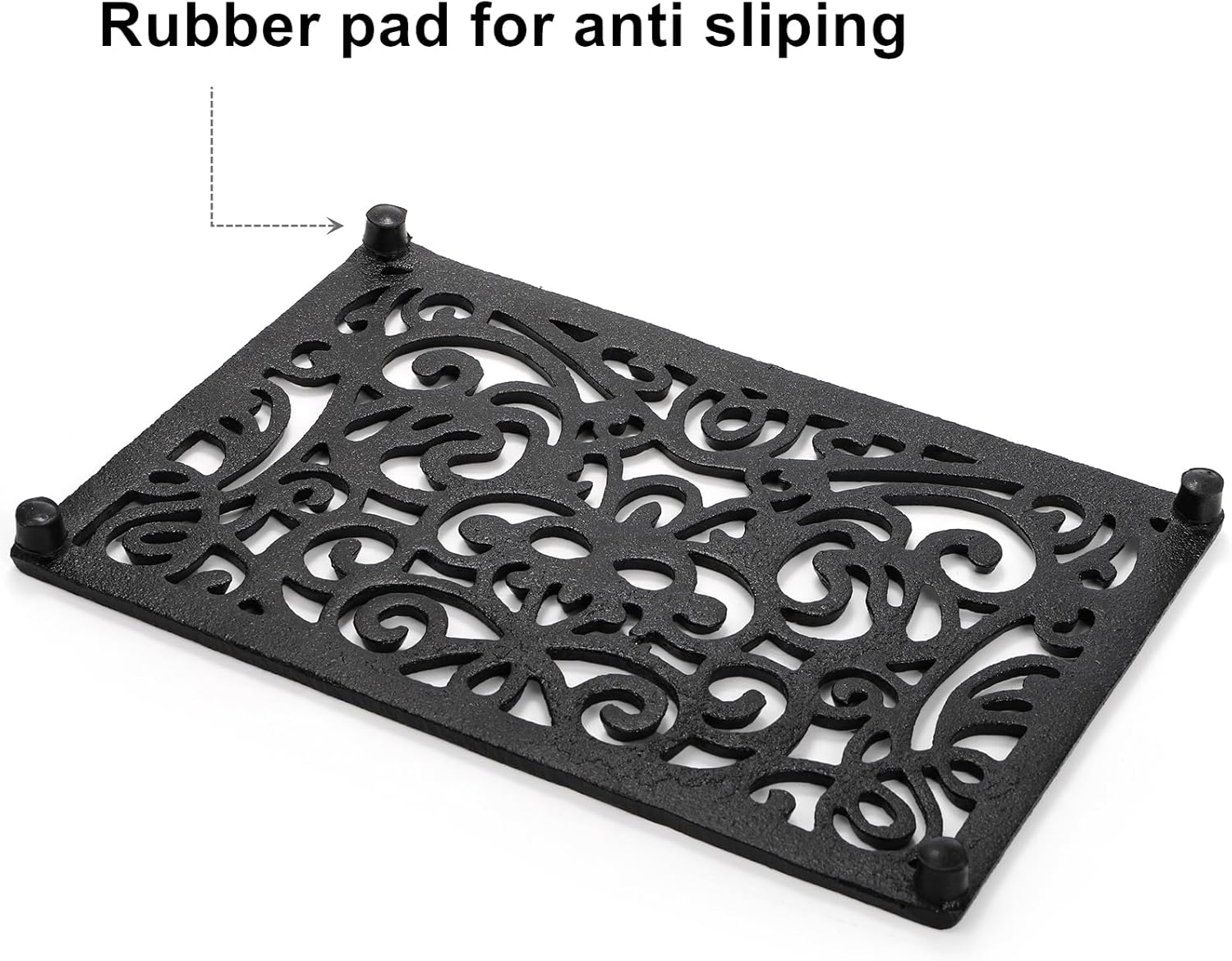 Yopay 2 Pack Cast Iron Trivet for Hot Pots and Pans, Heat Resident Rectangle Trivet Stands Holders for Wood Stove Skillet Plate Kitchen Countertop Cooktop, 9.8 x 6.7in Farmhouse Decoration