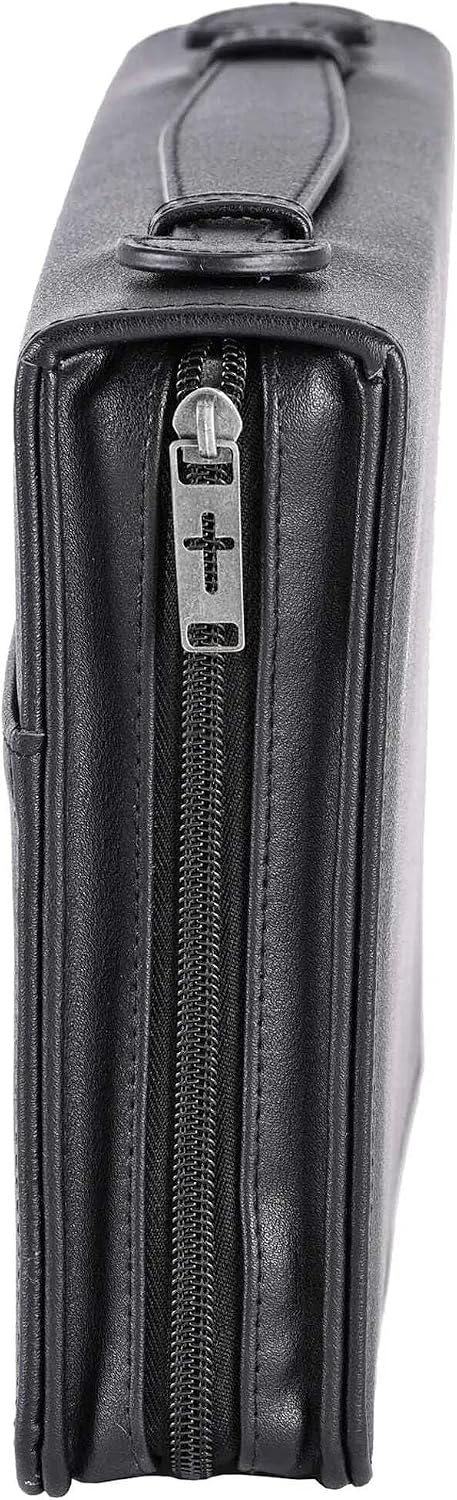 White Dove Designs Bible Cover-Classic Faux Leather-Black-XLG