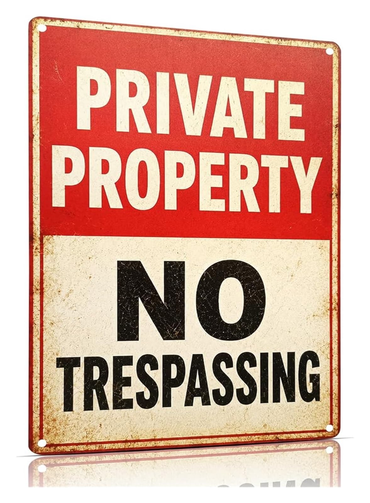 ZDVHOMCB Private Property No Trespassing Metal Tin Sign Retro Warning Decor for Gate Driveway Patio Pool Area 8 X 12 in