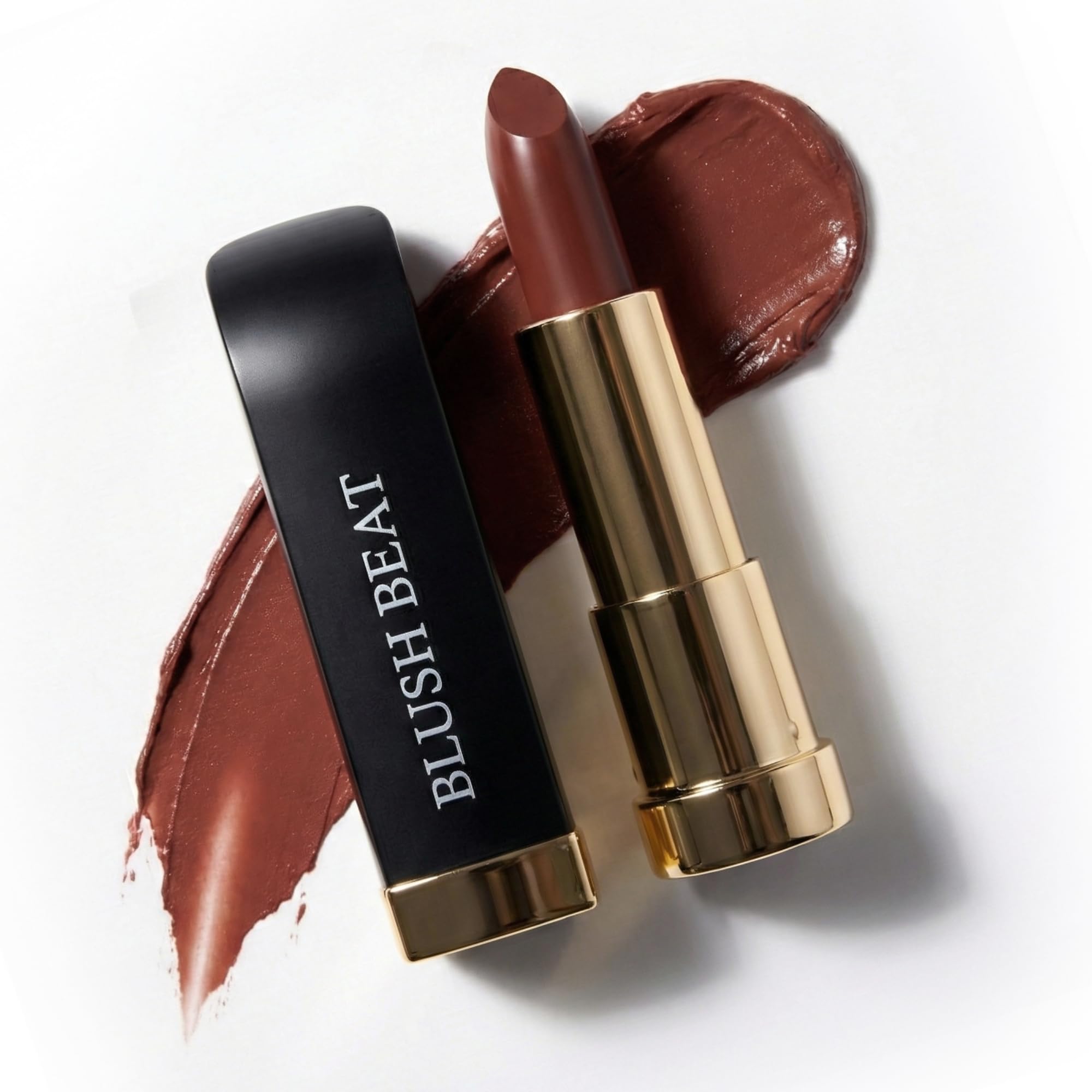 Blush Beat Creamy Natural Lipstick, 4 Shades, Paraben-Free, Enriched with Castor Oil and Sweet Almond Oil, Beeswax Based, Available in Plum, Rouge, Spice, Petal (Spice)-picture-56