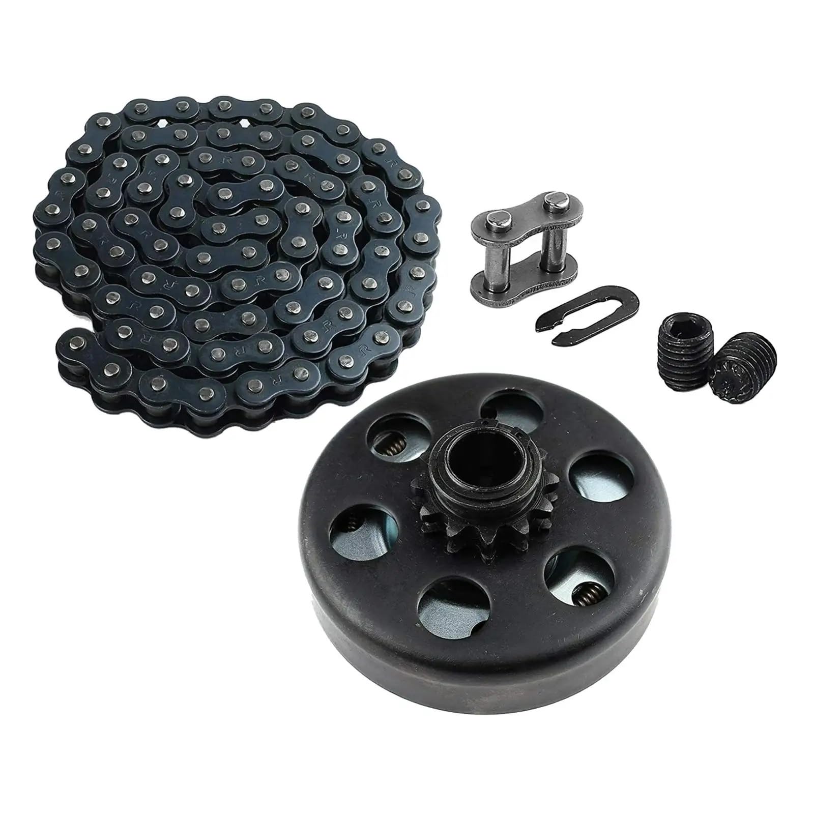 Kit frizione completa Frizione centrifuga da 3/4" con foro #35, catena 12 denti, adatta per go-kart e mini moto (frizione centrifuga da 12 denti con catena #35)