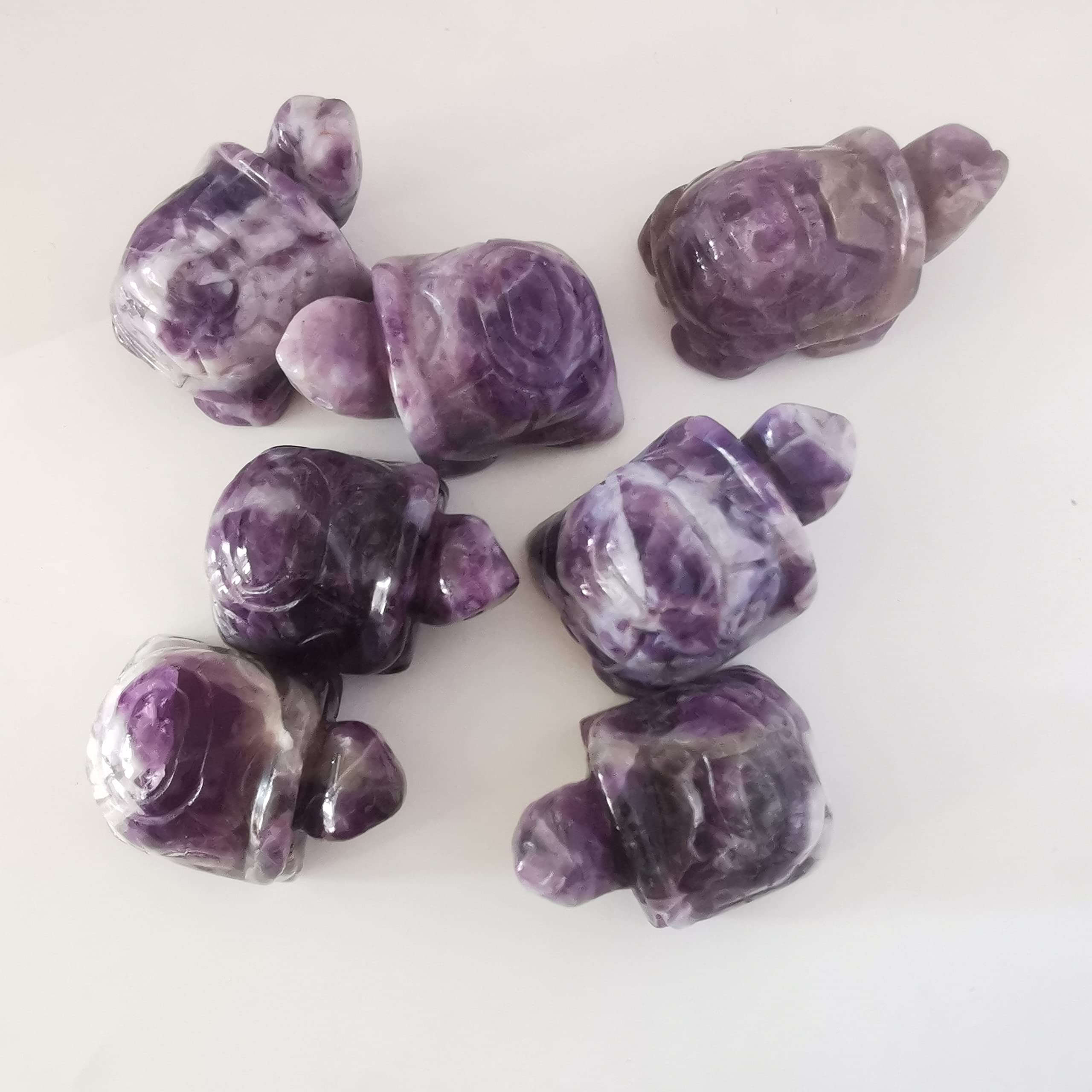Lovionus89 Healing Crystal Turtle Statue, 2 Inches Pocket Stone Tortoise Figurines Handcarved Gemstone Sculpture, Amethyst - Image 4