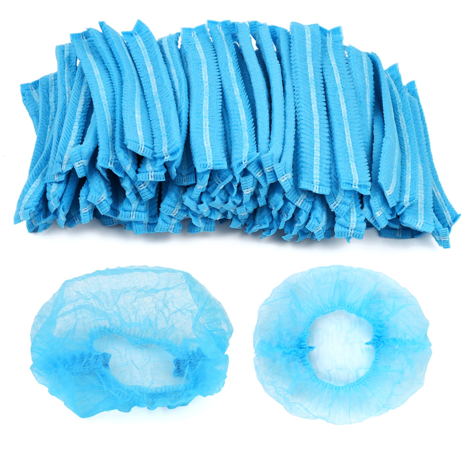 300 Pack Universal Disposable Hair Nets：Double Elastic Non Woven Breathable Hygiene Caps Size 21" 24" for Women & Men for Kitchen, Salon, Hospital