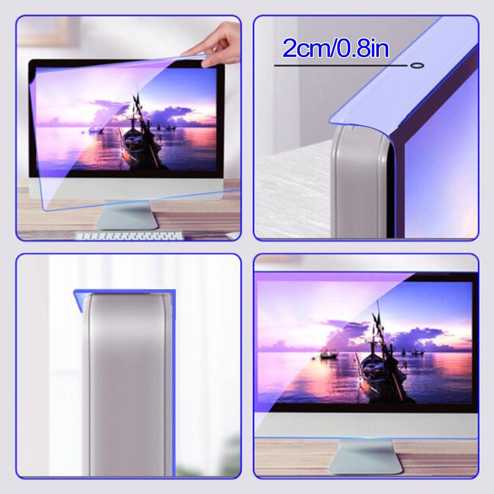 Filtro de privacidad para pantalla de ordenador, Filtro de pantalla de privacidad for computadora, bloqueador de deslumbramiento de luz azul, protector contra arañazos de 17 a 27 pulgadas
