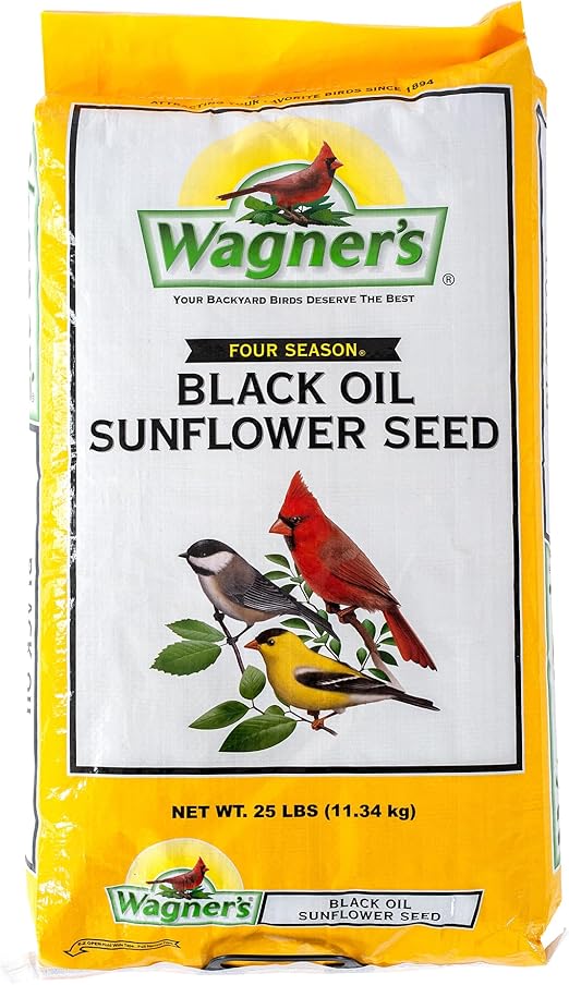 Wagner's 76027 Black Oil Sunflower Wild Bird Food, 25-Pound Bag