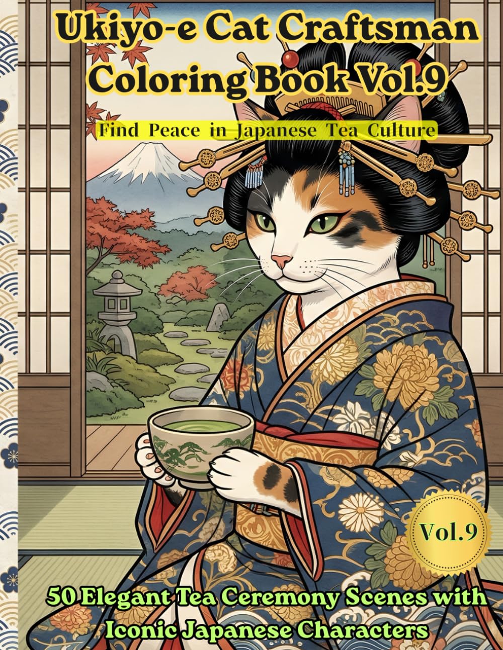 Ukiyo-e Cat Craftsman Coloring Book Vol.9: Matcha & Japanese Culture Masters