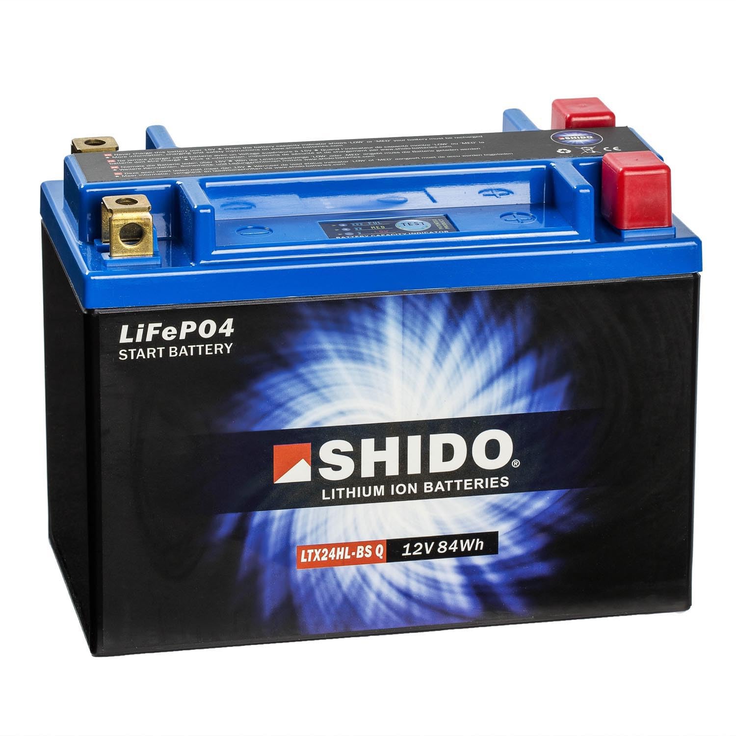 Batterie Shido Lithium LTX24HL-BS / YTX24HL-BS, 12V/21AH (Maße: 205x87x162)