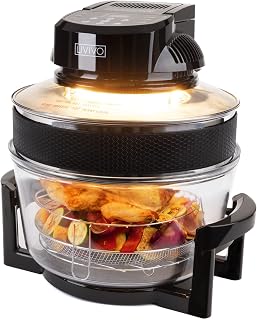FiNeWaY Electric 17L Digital Halogen Air Fryer Oven with LED Display Extension Ring with Self Cleaning Function – 6 Pre-Heat Function Adjustable Thermostat – 180 Min Timer – Healthy Cooking – 1400W