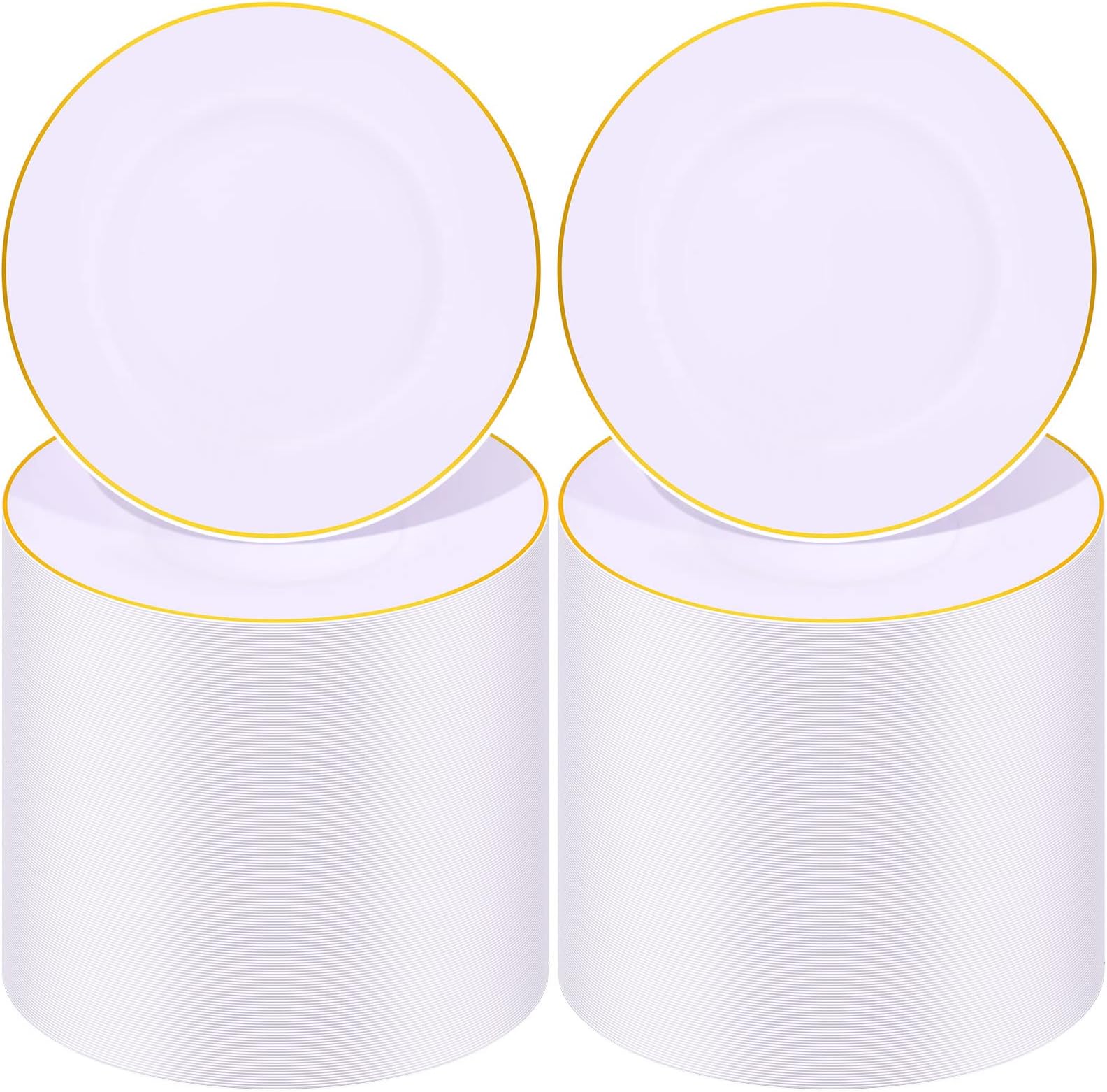 supernal 80pcs Rose Gold Plastic Plates, 9" Big Party Plastic Lunch Plates