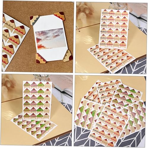 Miniatura 4 de EXCEART 10 Sheets Album Corner Stickers 4g Brush Head Paper Photo Album
