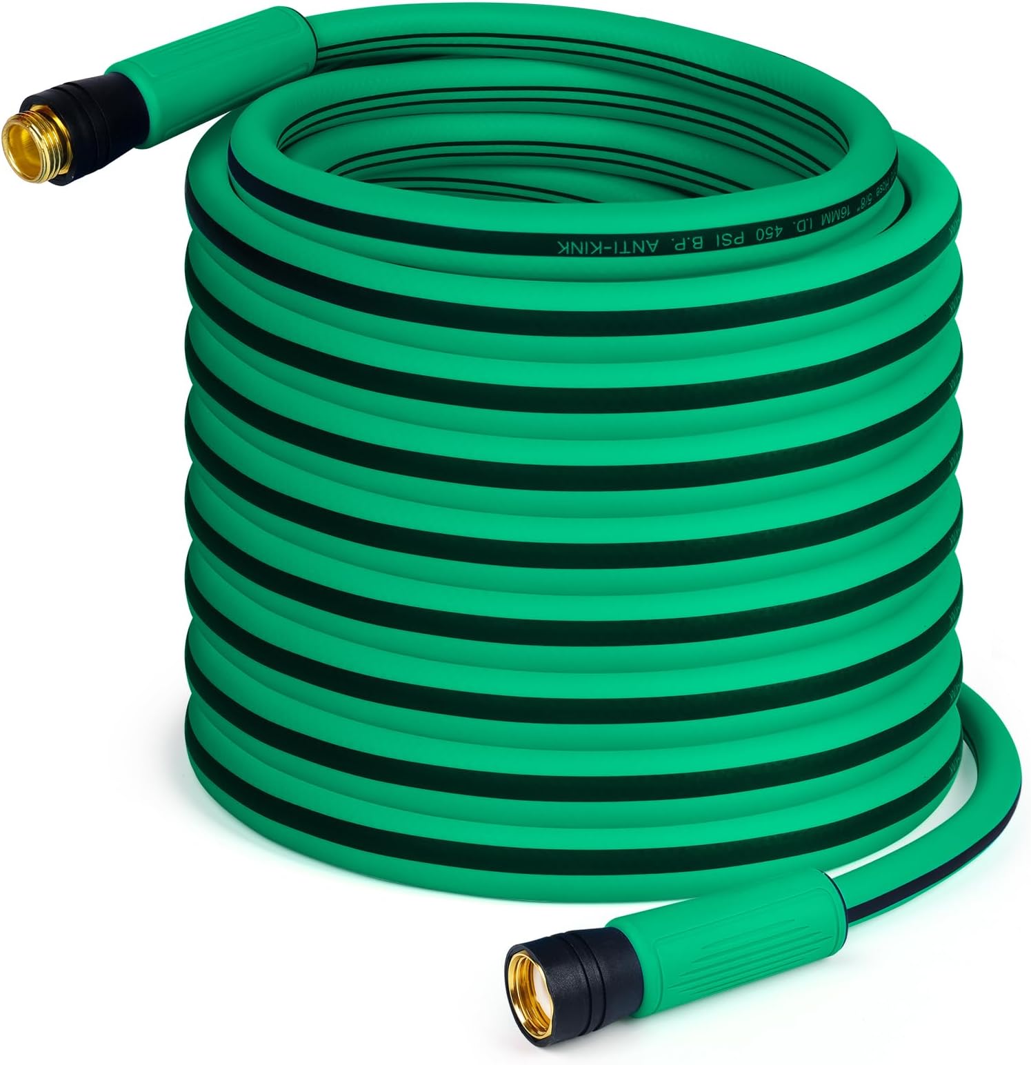 AIODE Garden Hose 5/8" x 25FT 3/4" Solid Brass Fittings Heavy Duty Water Hose Super Flexible All-weather Lawn & Garden Watering Equipment (25FT)