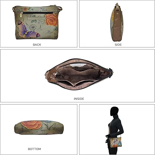 Miniatura 3 de Anna by Anuschka Bandolera mediana de piel auténtica pintada a mano para mujer