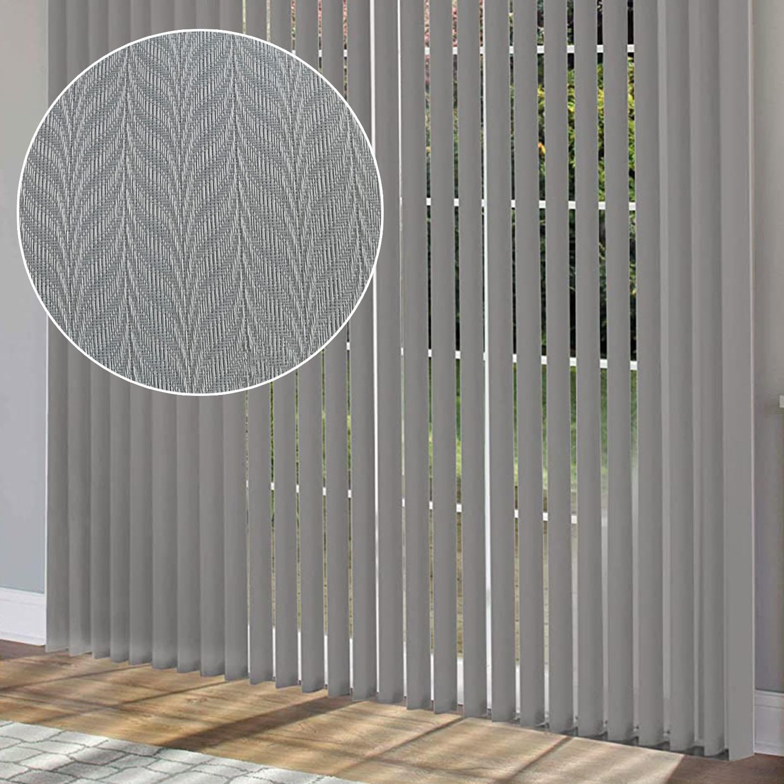 Cortina Lamas Verticales Gris,Persianas Verticales Translúcida 50/60/70/80/90/100/120cm,Persianas Venecianas Verticales Para Puertas Interior Ventanas,Cortinas De Privacidad,W×H-80x220cm/31.5x87in